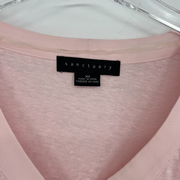 Sanctuary‎ Top Womens XS Pink Linen Feminine Lightweight Staple Sleeves - Picture 3 of 6